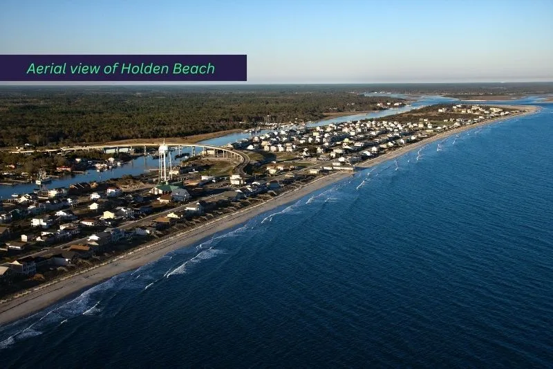 best beaches in north carolina for families,Aerial view of Holden Beach