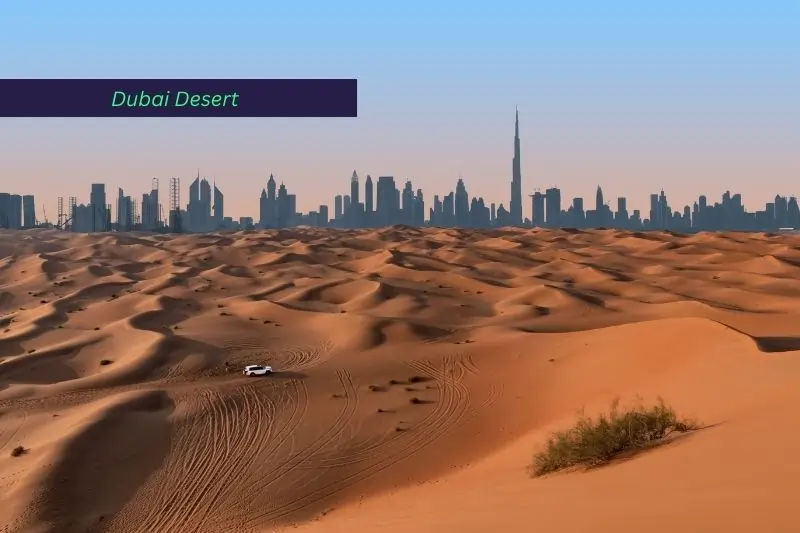 Dubai skyline and desert landscape