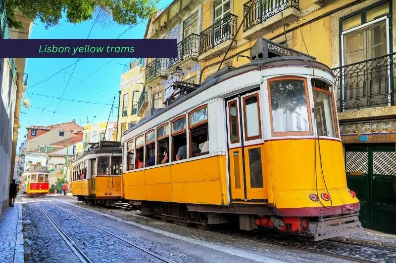 Lisbon yellow trams