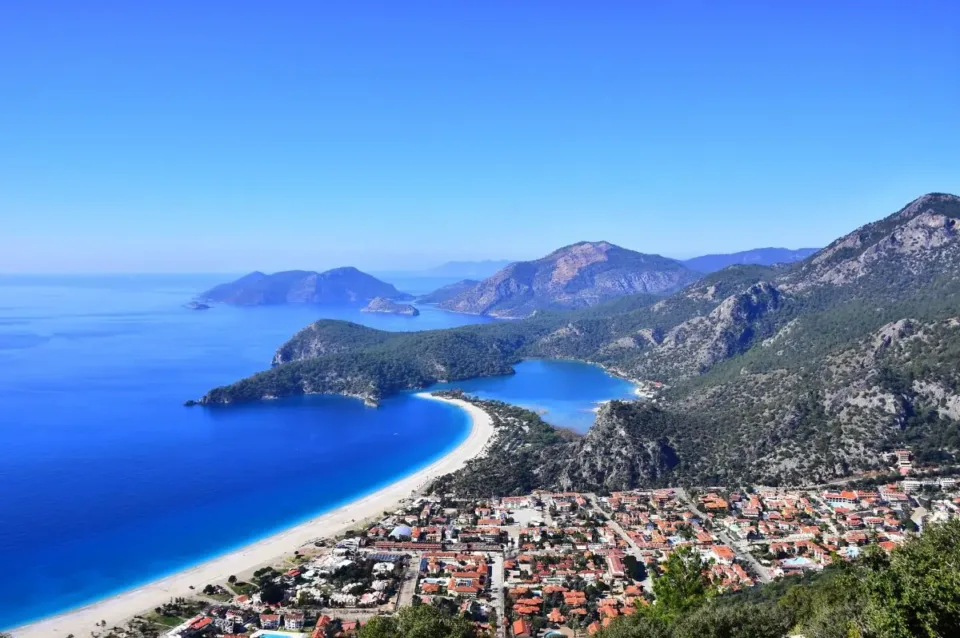 turkey natural attractions, Aerial View of Oludeniz in Mugla Province, Turkey